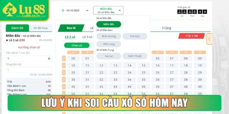 Lưu ý khi soi cầu xổ số hôm nay