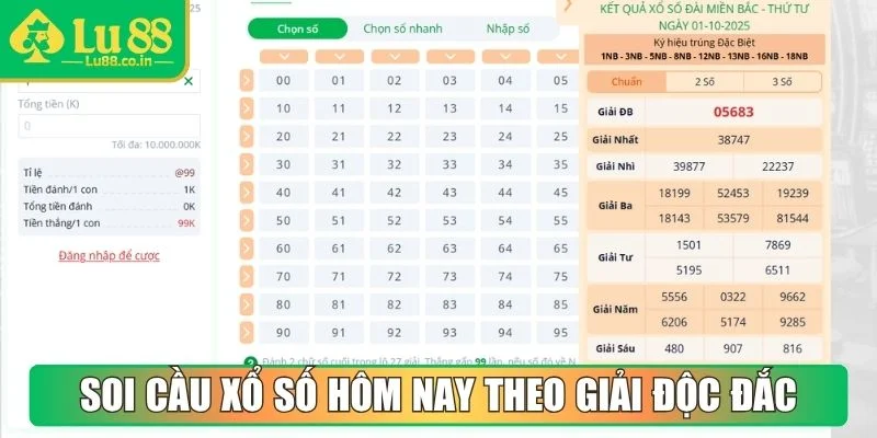 Soi cầu xổ số hôm nay theo giải độc đắc