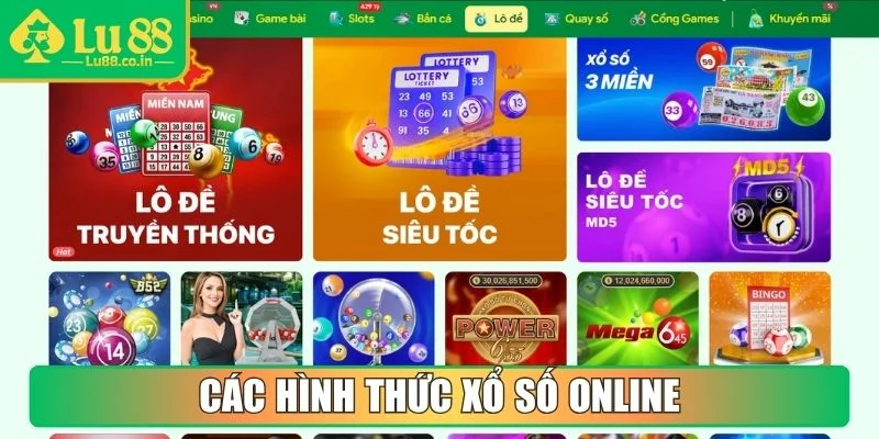 Các hình thức xổ số online được tích hợp tại nhà cái