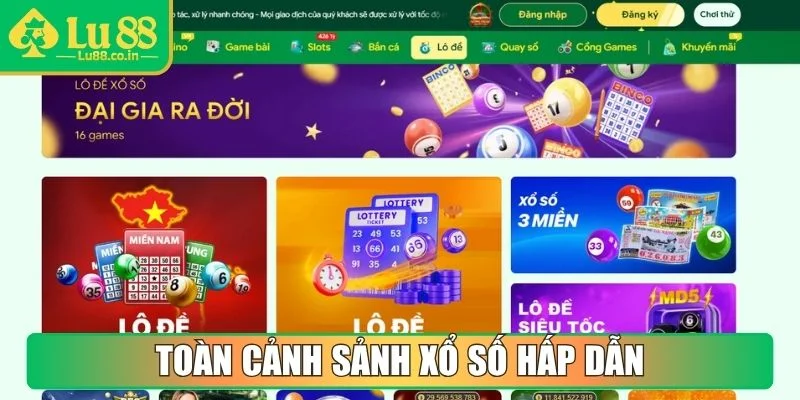 Toàn cảnh sảnh xổ số hấp dẫn 