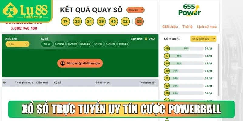 Xổ số trực tuyến uy tín dạng cược Powerball